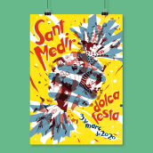 Fiesta de Sant Medir. Ilustração tradicional, Design gráfico, e Design de cartaz projeto de Enrique Molina - 13.01.2020