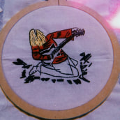 Kurt Cobain bordado. Embroider project by Maiten Soria - 01.19.2020