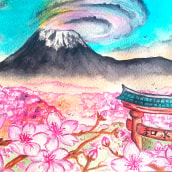 Mi Proyecto del curso: Ilustración en acuarela con influencia japonesa. Watercolor Painting project by Monica Valer - 01.21.2020