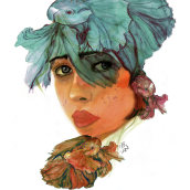 Mi Proyecto del curso: Retrato ilustrado en acuarela. Traditional illustration project by demarian - 01.21.2020