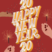 Happy New 2020. Traditional illustration, and Lettering project by Rosalia Flores Huertas - 12.30.2019