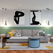  LIVING ROOM. Design de interiores projeto de Karla Méndez Vásquez - 01.02.2020
