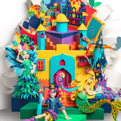 Cartel del Carnaval de Las Palmas de Gran Canaria 2020. Paper Craft project by Hansel Gonzalez - 01.20.2020
