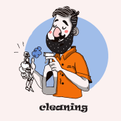 CLEANING. Ilustração tradicional projeto de juanma moreno millan - 12.02.2020