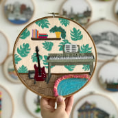 Music room embroidery. Un proyecto de Bordado de Kseniia Guseva - 28.02.2020