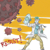 Resist Covid19 . Ilustração digital projeto de Entebras - 20.03.2020