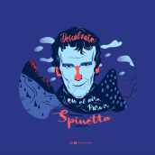 Spinetta. Traditional illustration, Vector Illustration, Digital Illustration, Portrait Illustration, and Textile Illustration project by Teté Ganoza - 03.21.2020