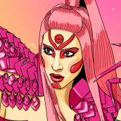 Fanart: Lady Gaga. Un proyecto de Diseño, Ilustración tradicional, Diseño gráfico, Creatividad, Dibujo, Ilustración digital y Dibujo digital de Irene Moya López - 27.03.2020