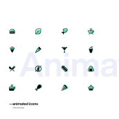 — Animated food icons free. UX / UI, Design gráfico, Design interativo, Design de ícones, e Animação 2D projeto de nora.arnone - 27.03.2020