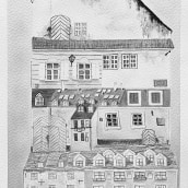 Ilustración con tinta china. Ilustração tradicional e Ilustração arquitetônica projeto de Laura Padron - 30.03.2020