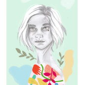 Mi Proyecto del curso: Retrato con lápiz, técnicas de color y Photoshop. Ilustração de retrato projeto de Tais Monique - 03.04.2020