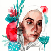 Yo: Retrato ilustrado en acuarela. Ilustração tradicional, Pintura em aquarela e Ilustração de retrato projeto de Maria Eugenia Sellanes - 03.04.2020