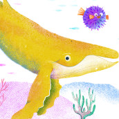 Es para un cuento infantil sobre una ballena amarilla. Un proyecto de Ilustración infantil de Julián Pinilla Díaz - 05.04.2020
