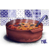 Pota de Cocido. Traditional illustration, Drawing, and Digital Illustration project by Rojo Martínez - 04.10.2020