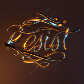 Resist 3D Lettering. Projekt z dziedziny 3D, T, pografia, Animacje 3D i  Lettering 3D użytkownika Toni Buenadicha - 11.04.2020