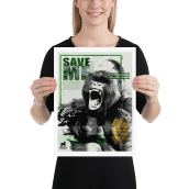 Mountan Gorillas "SAVE ME" . Design, Ilustração tradicional, Artes plásticas, Design gráfico, Caligrafia, e Design de cartaz projeto de Adriana Riolo - 01.02.2020