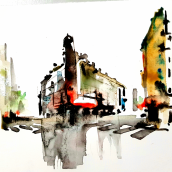 My project in Architectural Sketching with Watercolor and Ink course. Sketching, Drawing, Watercolor Painting, Architectural Illustration, Sketchbook & Ink Illustration project by Jungkunz Thomas - 04.14.2020