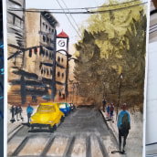 My project in Urban Landscapes in Watercolor course. Un proyecto de Ilustración tradicional de jbelinroux - 18.04.2020