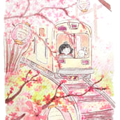 Mi Proyecto del curso: Ilustración en acuarela con influencia japonesa. Un proyecto de Ilustración tradicional, Dibujo y Pintura a la acuarela de Camila Aoi - 20.04.2020