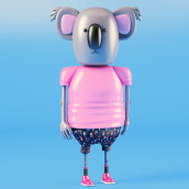 Mr. Koala. Design, Photograph, 3D, 3D Animation, Drawing, and 3D Design project by PAULO Gachet - 04.22.2020