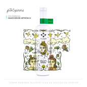 Botella de artista - Pisco Cuatro Gallos. Un projet de Design graphique, Illustration numérique , et Dessin artistique de Fito Espinosa - 14.06.2018