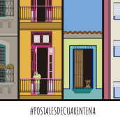Postales de cuarentena. Un proyecto de Diseño, Ilustración tradicional, Creatividad y Dibujo digital de Alejandra Delpretti Fradique - 01.05.2020