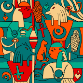 Mi Proyecto Pattern : Egipcios. Pattern Design project by Daniel Gauna - 05.06.2020