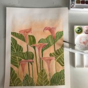 My project in Negative Watercolor Painting for Botanical Illustration course. Ilustração botânica projeto de mdukhayil - 08.05.2020