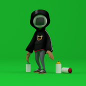 Street Art Character . 3D, 3D Animation, and 3D Design project by Cristian Camilo Bautista - 05.14.2020