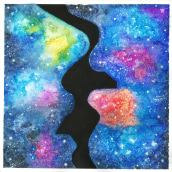 Mi Proyecto del curso: Técnicas modernas de acuarela- Cosmic love. Portrait Illustration project by Aurora Correa - 05.15.2020