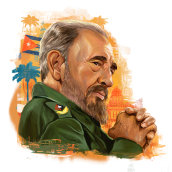 Fidel Castro Infographic. Projekt z dziedziny Trad, c, jna ilustracja, Infografika, Ilustracja c, frowa, R i sowanie portretów użytkownika Ricardo Macía Lalinde - 20.05.2020