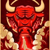 The Last Dance: Bulls on Fire. Un proyecto de Ilustración tradicional, Ilustración vectorial e Ilustración digital de Francisco Cuevas - 30.05.2020