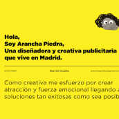 CV. Design, Design gráfico, e Criatividade projeto de Arancha Piedra Dominguez - 15.01.2019