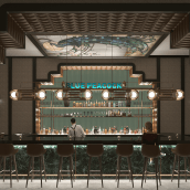 Cocktail Bar in Stockholm. 3D, Architecture, Interior Architecture, 3D Modeling, 3D Design, Interior Decoration, and Architectural Illustration project by Cosmorama Visuals - 06.04.2020