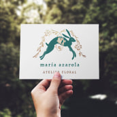 Logotipo para "MARÍA AZAROLA, atelier floral". Traditional illustration, Product Design, Icon Design, and Logo Design project by Lucía Gianello Gayoso - 06.07.2020