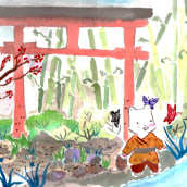 My project in Watercolor Illustration with Japanese Influence course. Un proyecto de Pintura a la acuarela de Emma B - 10.06.2020