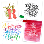 Lettering y acuarela. Lettering, Watercolor Painting, and Digital Lettering project by Rosana Cabal - 06.21.2020