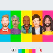 The Fab Five, from Netflix's Queer Eye. Un proyecto de Ilustración digital de JV Fiori - 21.06.2020
