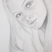 Retrato de mi hija. Desenho a lápis projeto de gpn1984 - 28.06.2020