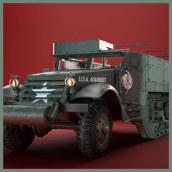 M3 HALFTRACK_VEHICLE HARDSURFACE. 3D, Audiovisual Production, 3D Animation, 3D Modeling, and Video Games project by Jesús Parras Chica - 02.15.2020