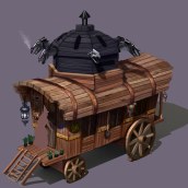 Gypsy Caravan. Traditional illustration, Advertising, Film, Video, TV, Animation, Automotive Design, 2D Animation, Digital Illustration, 3D Modeling, Video Games, Concept Art, Game Design, Game Development, and Digital Drawing project by Elias Kasma Piovani - 07.13.2020
