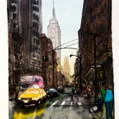 My project in Urban Landscapes in Watercolor course. Watercolor Painting project by Esther Franco-Gray - 07.13.2020