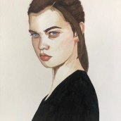 My project in Watercolor Portrait from a Photo course. Un proyecto de Pintura a la acuarela de Alessandra Kemper - 18.07.2020