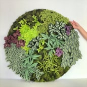 Circular paper wall garden. Artesanato, Papercraft, e Decoração de interiores projeto de Eileen Ng - 21.07.2020
