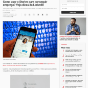 Matéria Exame.com sobre lançamento do LinkedIn Stories . Communication project by Rodrigo Focaccio - 05.21.2020