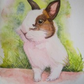 Mi Proyecto del curso: Coco el conejo de mi hija Leicka. . Watercolor Painting project by Ivonne Ramirez - 07.22.2020