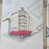 My project in Architectural Sketching with Watercolor and Ink course. Architectural Illustration project by Paul Scott - 07.26.2020