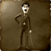 Charles Chaplin Caricatura. Design de personagens 3D projeto de Sergio Graziani - 26.07.2020