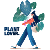 Plant Lover illustration. Traditional illustration, Character Design, Vector Illustration, Drawing, Artistic Drawing, and Botanical Illustration project by Paula Checa - 08.02.2020