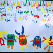 Mi Proyecto del curso: Técnicas de estampación para niños "Fiesta de Monstruos". Printing project by Dinarda Garcés Rivera - 08.05.2020